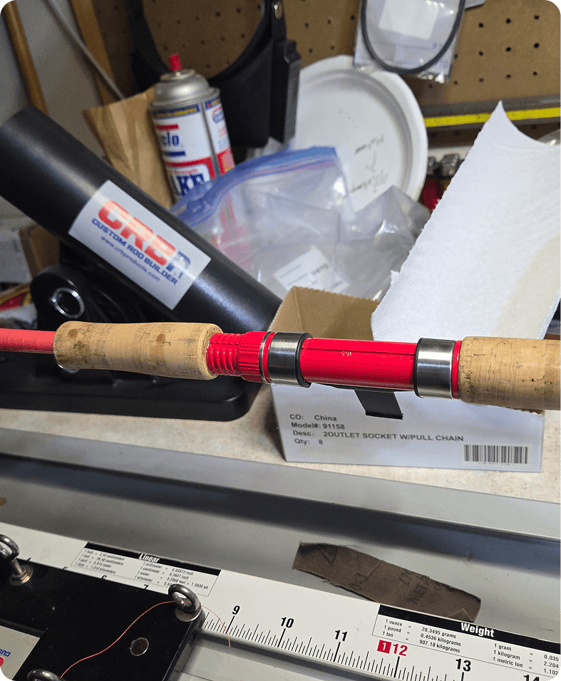 Close-up of rod assembly area