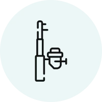 Simple fishing equipment illustration