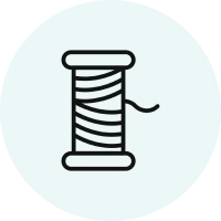 Minimalist thread spool graphic design